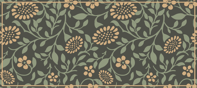 Covor floral vintage de floarea-soarelui - TenStickers