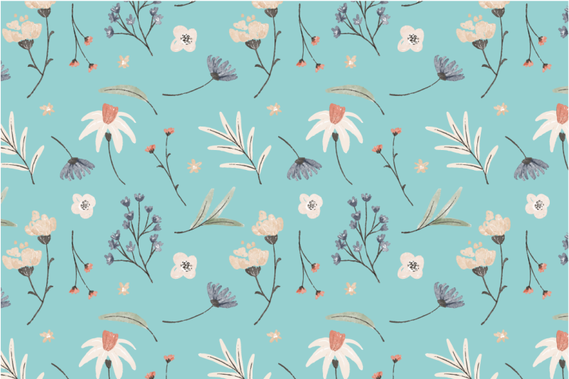 Covor vinil flori și plante modele florale înflorite - TenStickers