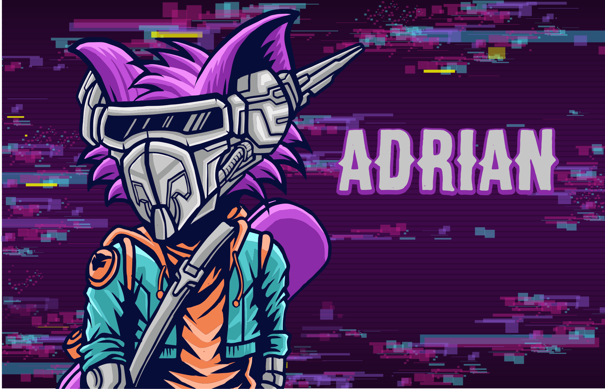 Covor de vinil Adolescenți personaj futurist personalizat - TenStickers