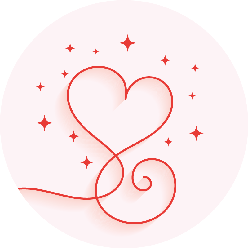 Covor vinil dormitor model de vârtej de inimă - TenStickers