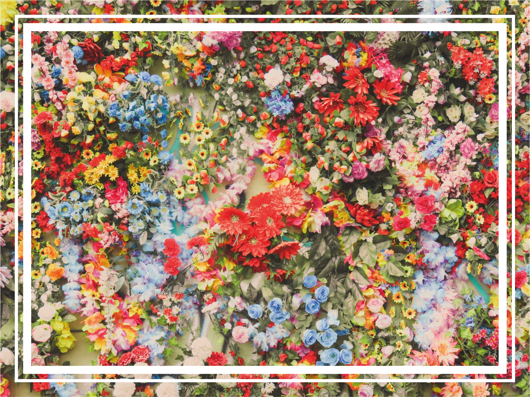 Covor vinil cu aspect de natura motiv floral colorat - TenStickers