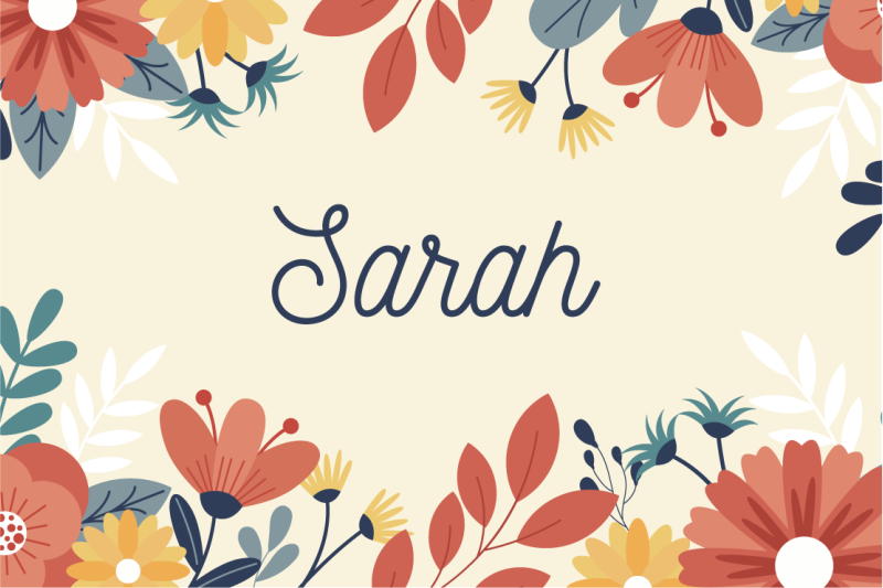 Covor de vinil cu nome nume floral personalizat - TenStickers