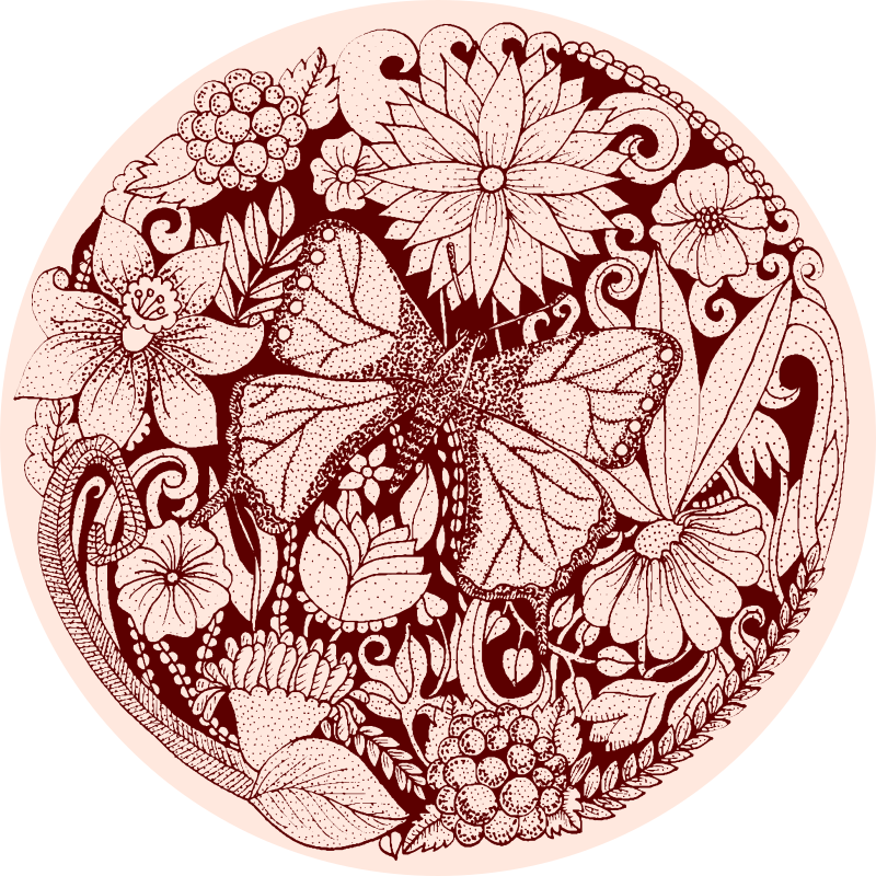 Covor vinil flori și plante design delicat al aripilor - TenStickers