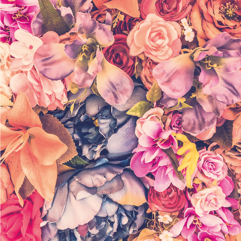 Covor floral cu flori colorate - TenStickers