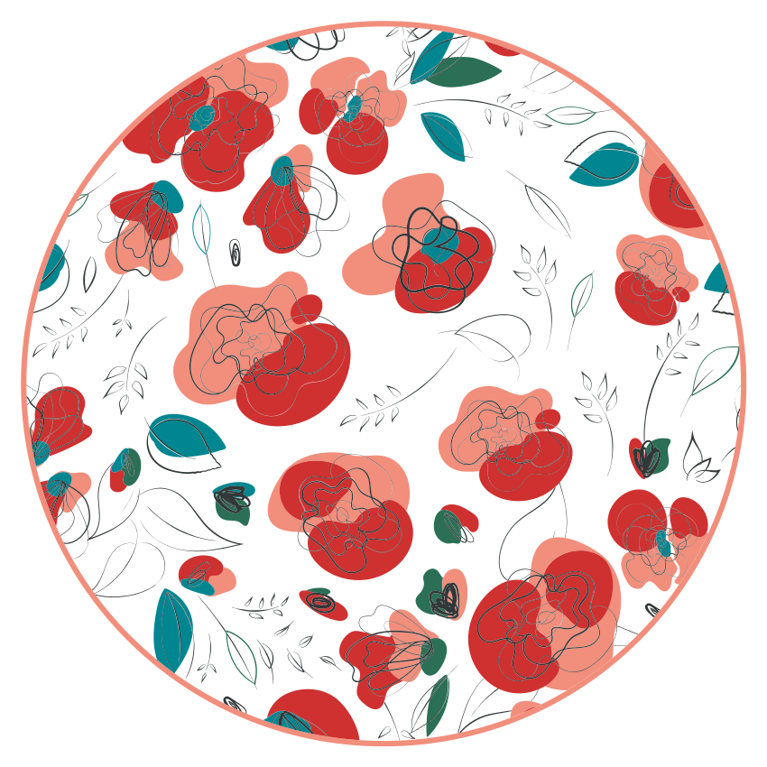 Covor vinil flori și plante element floral înfloritor - TenStickers