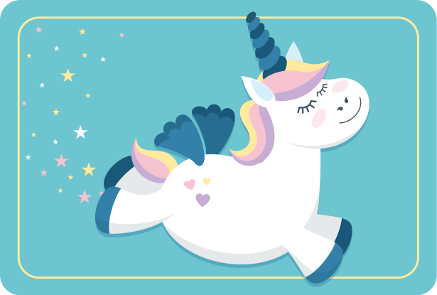 Covor de vinil pentru copii galop drăguț de unicorn - TenStickers