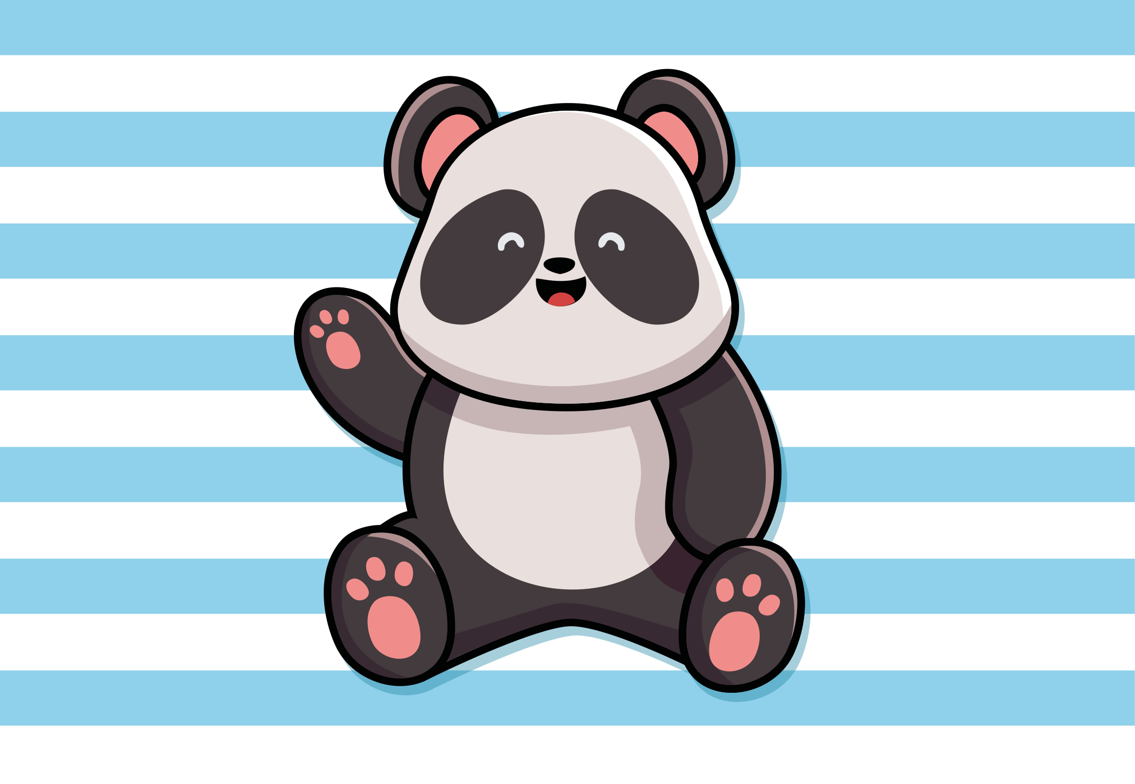 Covor de vinil pentru copii design jucăuș de panda - TenStickers