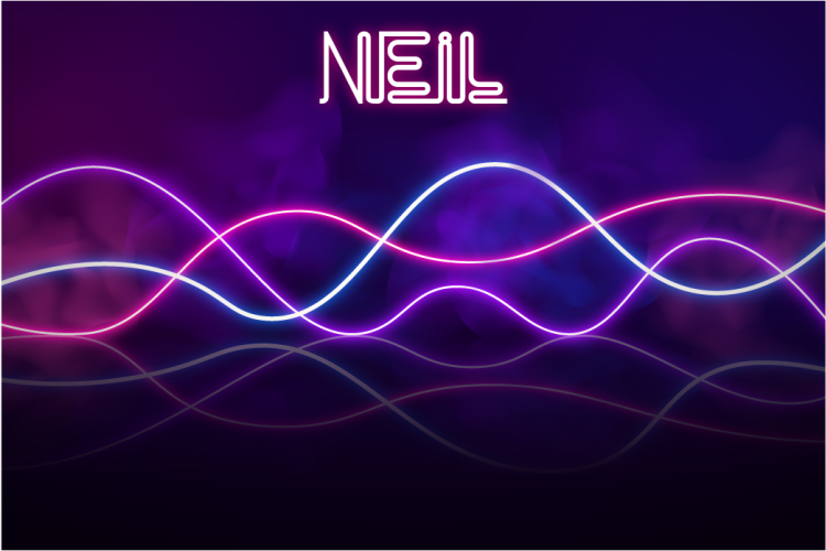 Covor de vinil cu nome afișaj cu lumini de neon - TenStickers