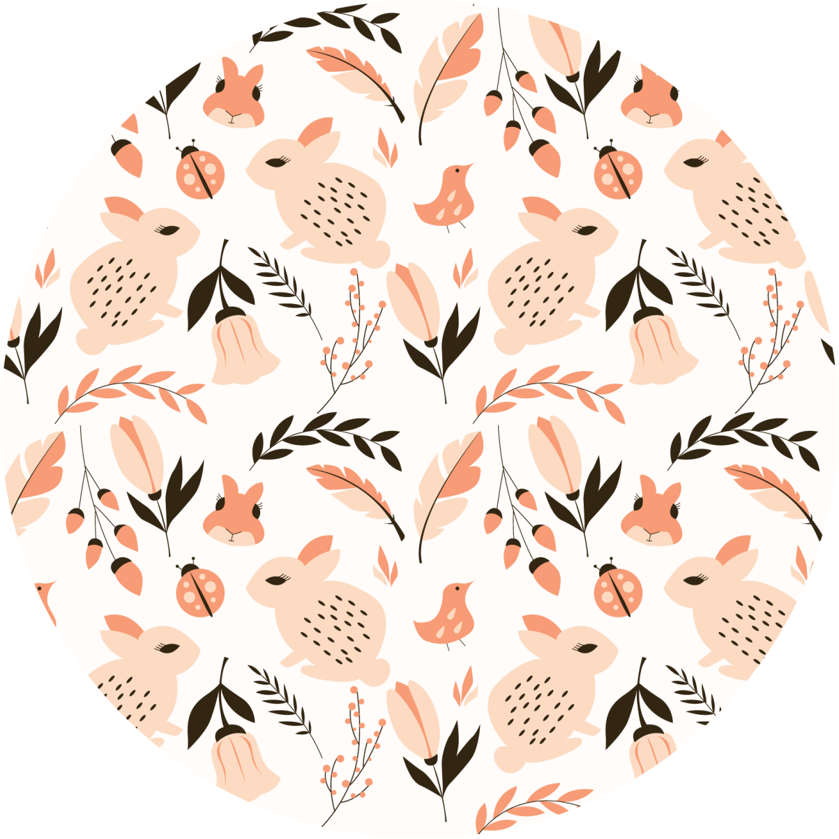 Covor de vinil pentru copii floral blând de iepuraș - TenStickers