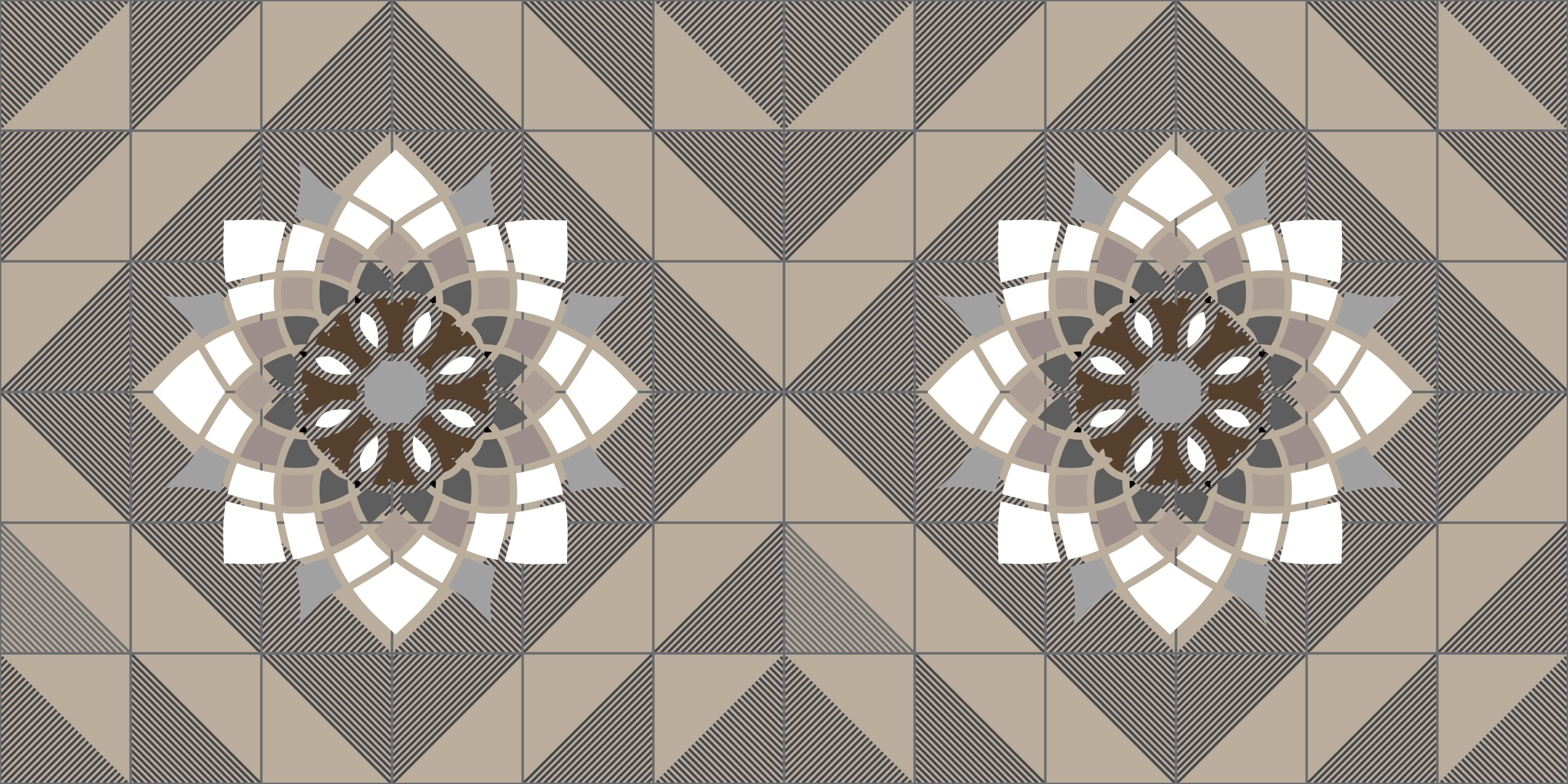 Covor de vinil mozaic motiv floral geometric - TenStickers