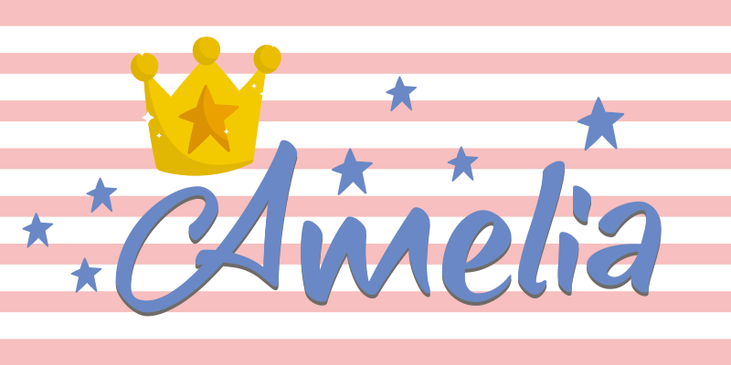 Alții covor de vinil coroană și stele personalizate - TenStickers