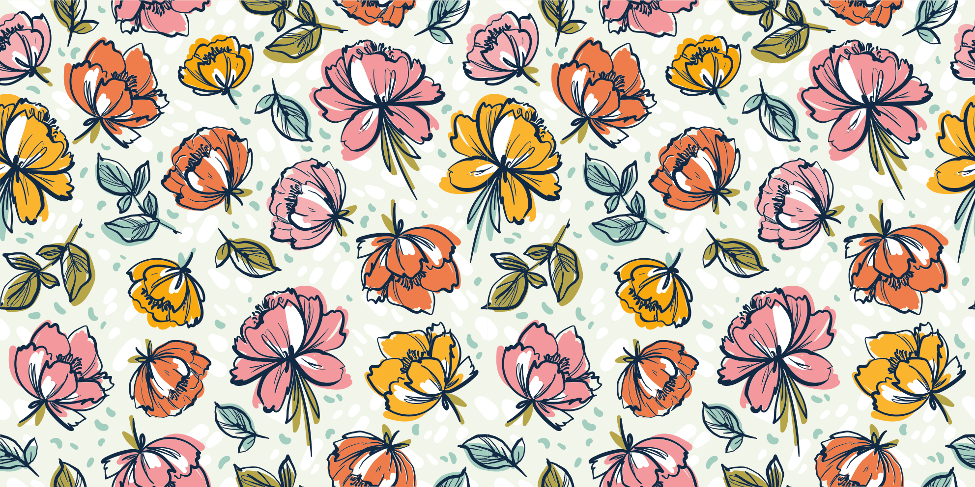 Covor vinil flori și plante design de grădină înflorită - TenStickers