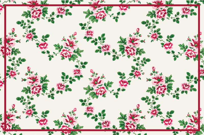 Covor vinil flori și plante cu motive florale - TenStickers