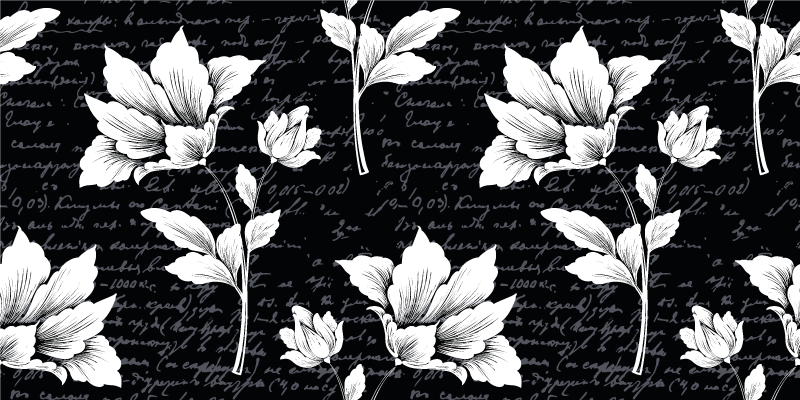 Covor vinil flori și plante element botanic grațios - TenStickers