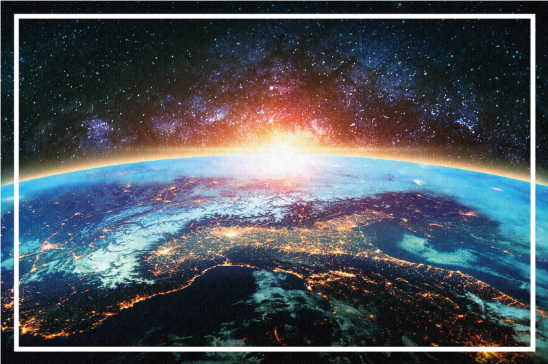 Covor de vinil harta lumii vedere planetară - TenStickers