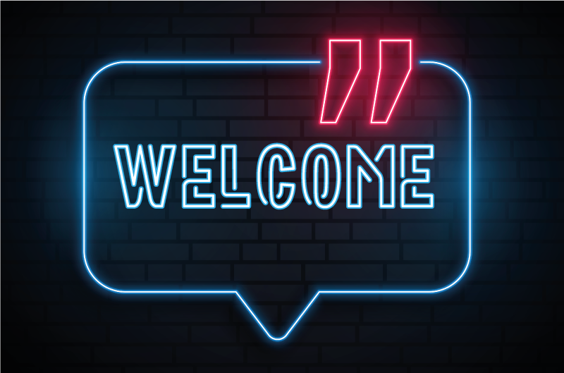 Covor vinil hol intrare semn albastru neon - TenStickers