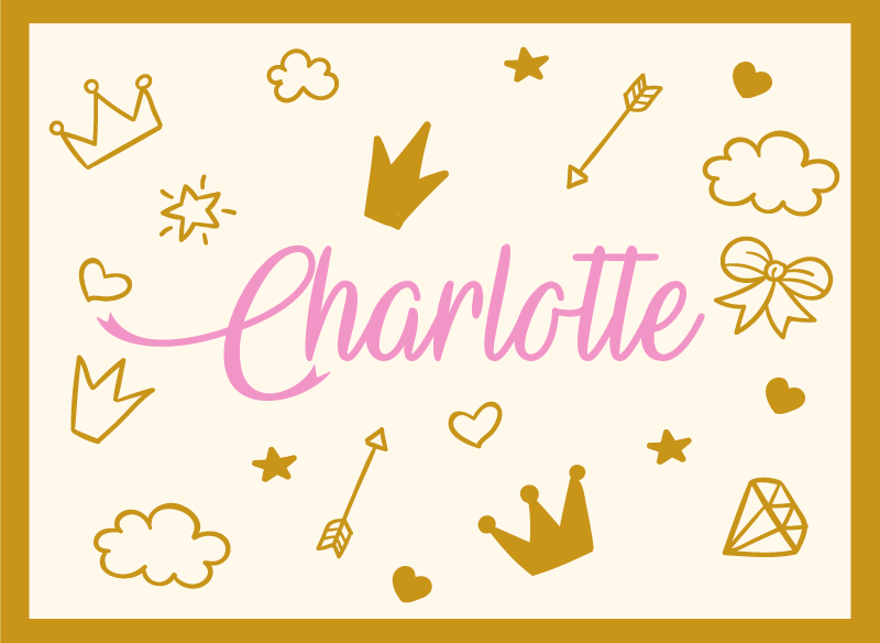 Covor de vinil cu nome temă prințesă cu nume - TenStickers