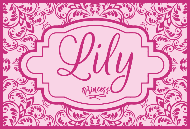 Covor de vinil cu nome design floral prințesă - TenStickers