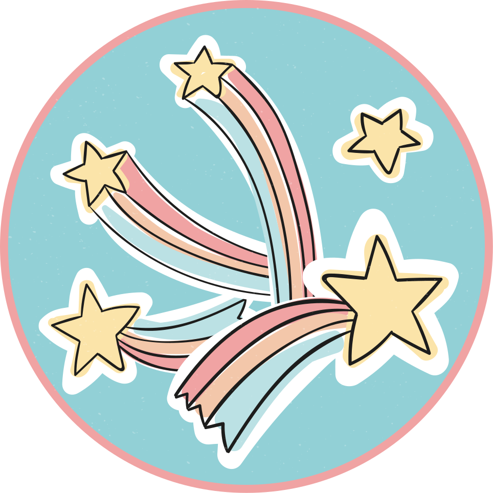 Covor de vinil pentru copii stele curcubeu colorate - TenStickers