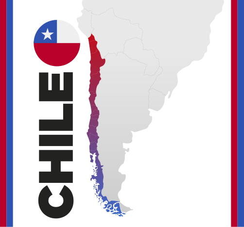 Covor de vinil harta lumii hartă a chile-ului - TenStickers