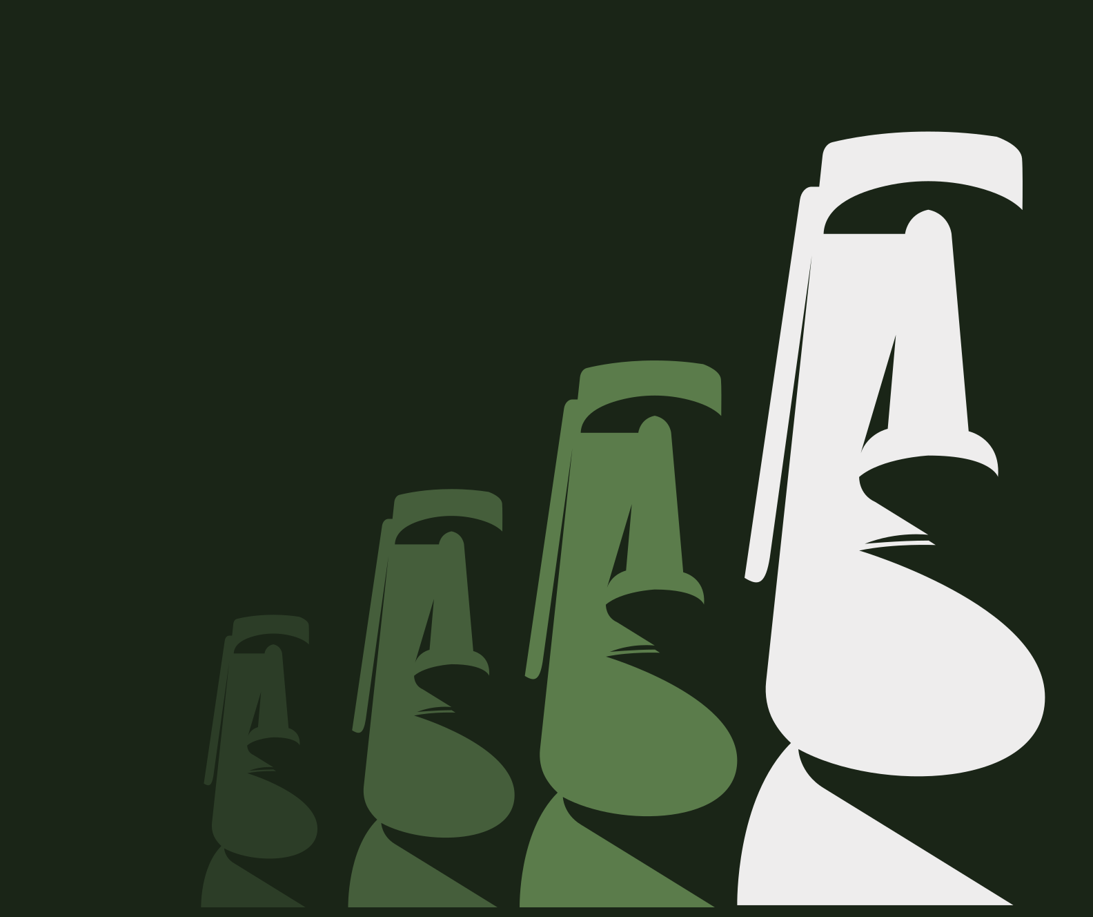 Covor de vinil hol conturul statuilor moai - TenStickers