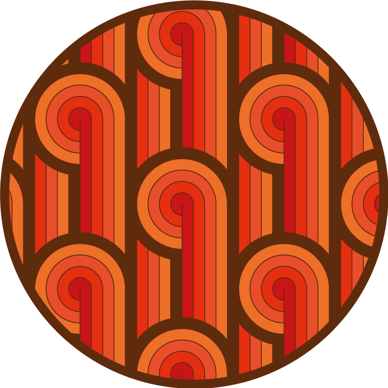 Covoruri vinil rotund motiv circular vintage - TenStickers