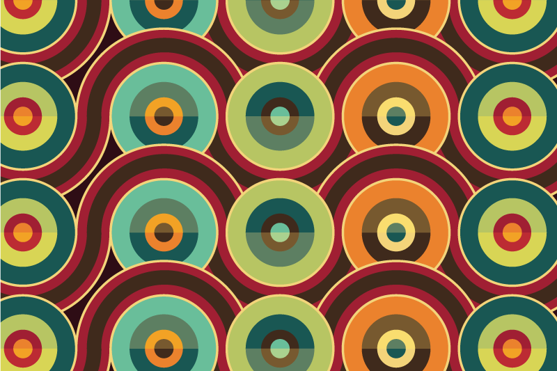 Covor de vinil geometric motiv circular vibrant - TenStickers