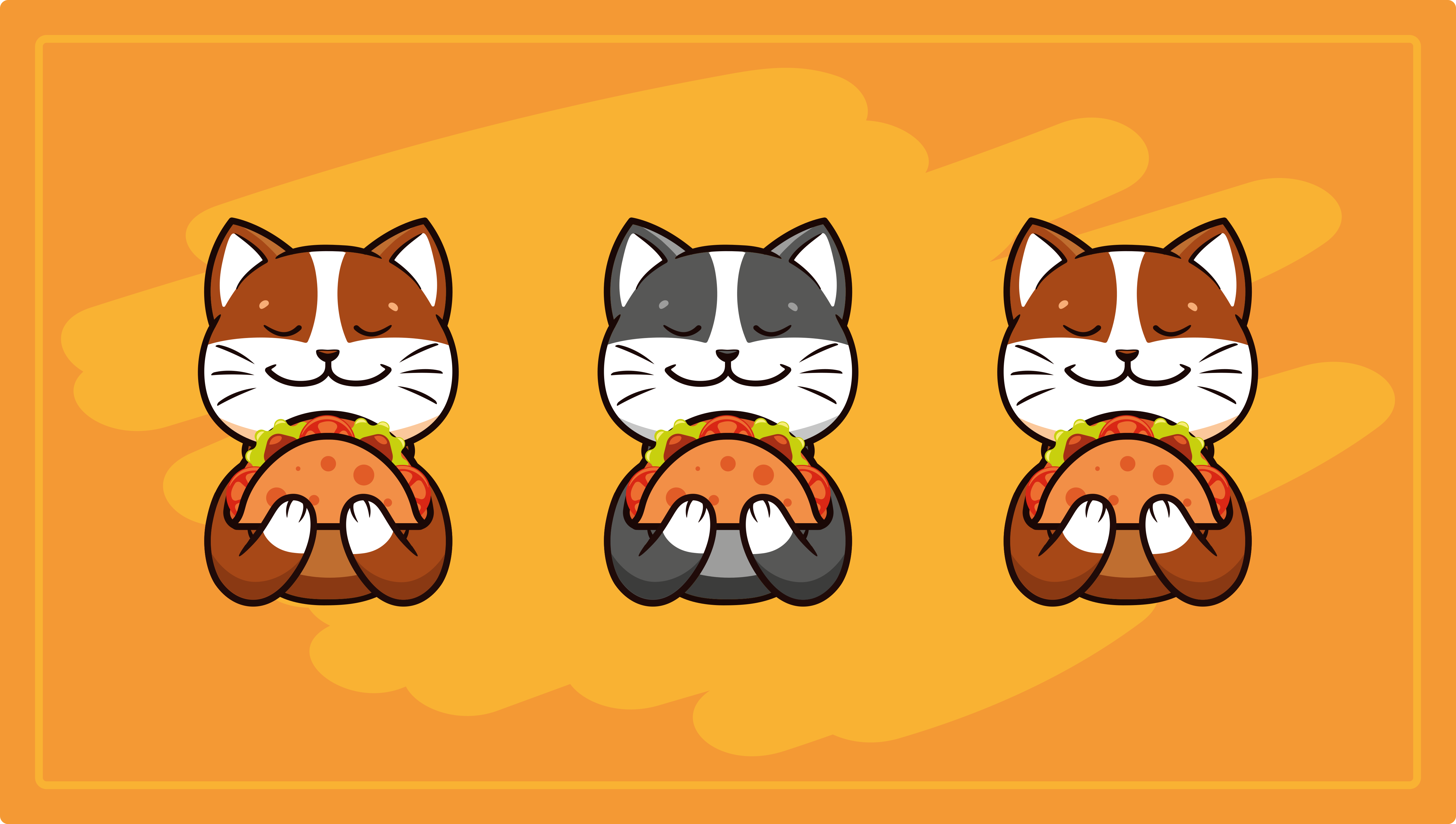 Alții covor de vinil trio de pisici fericite - TenStickers