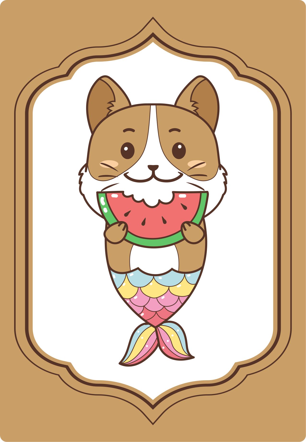 Covor vinil animal personaj drăguț de sirenă - TenStickers