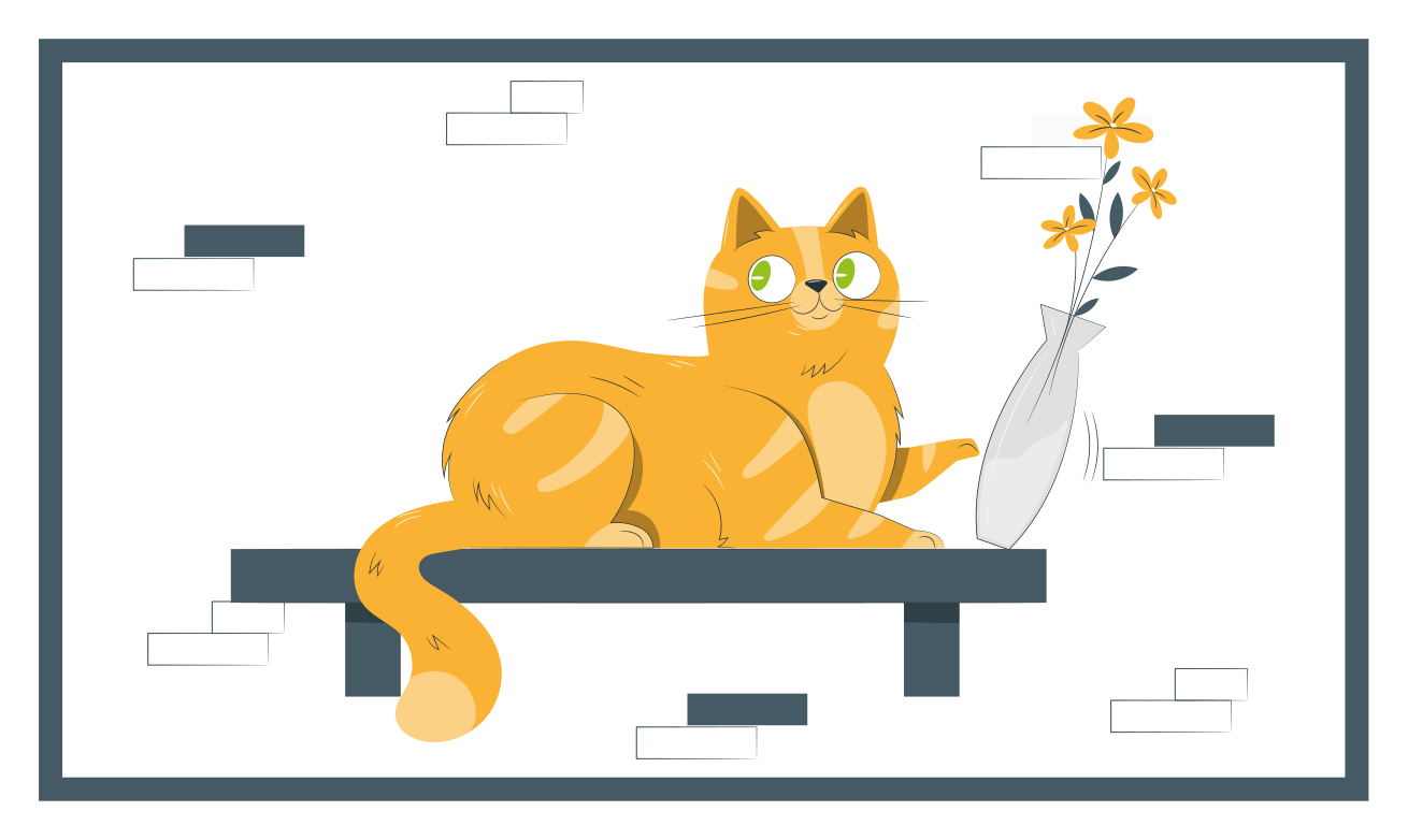 Alții covor de vinil scenă cu pisică jucăușă - TenStickers