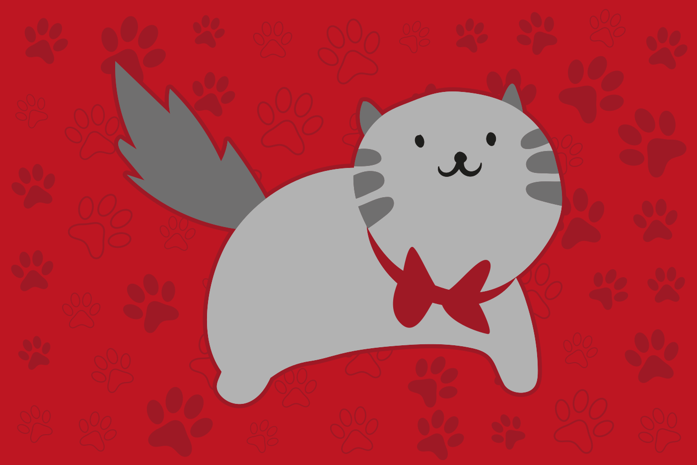 Covor vinil animal ilustrație veselă a pisicii - TenStickers