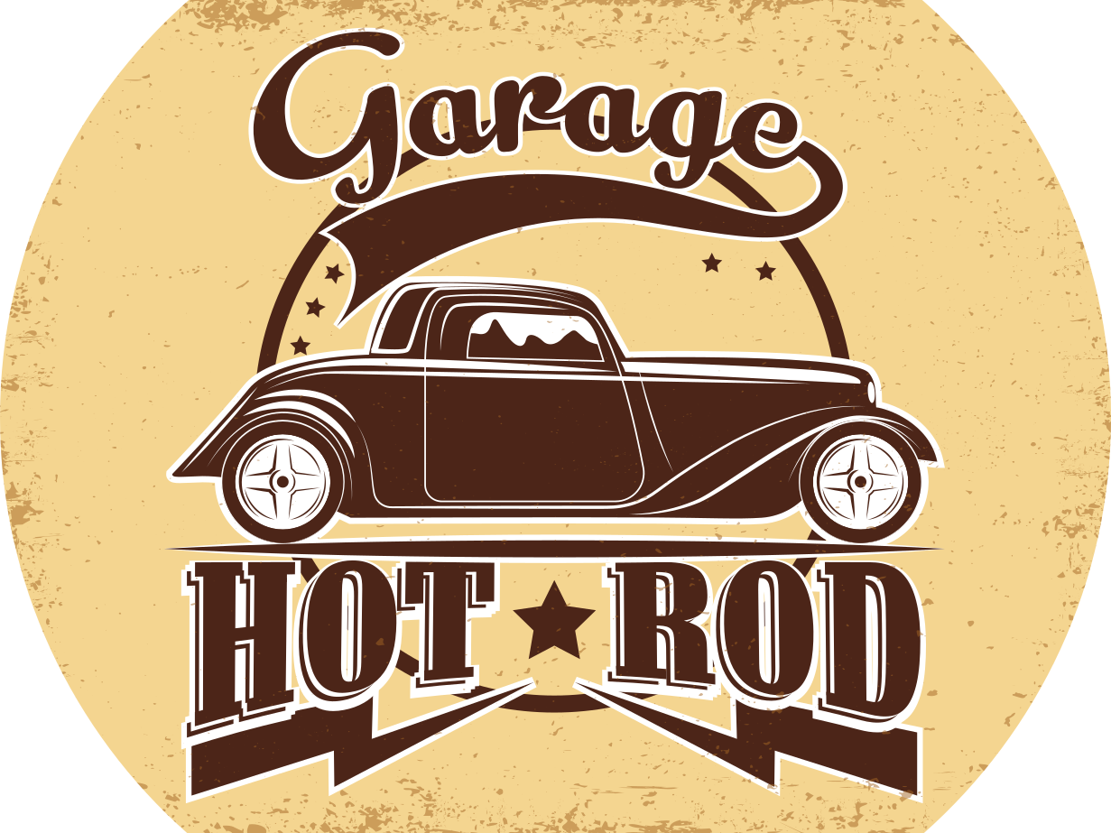 Covor de vinil epocă hot rod de garaj - TenStickers