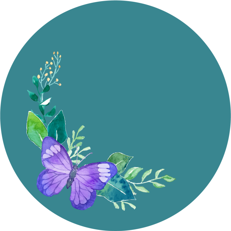Covor vinil flori și plante motiv botanic fluture - TenStickers