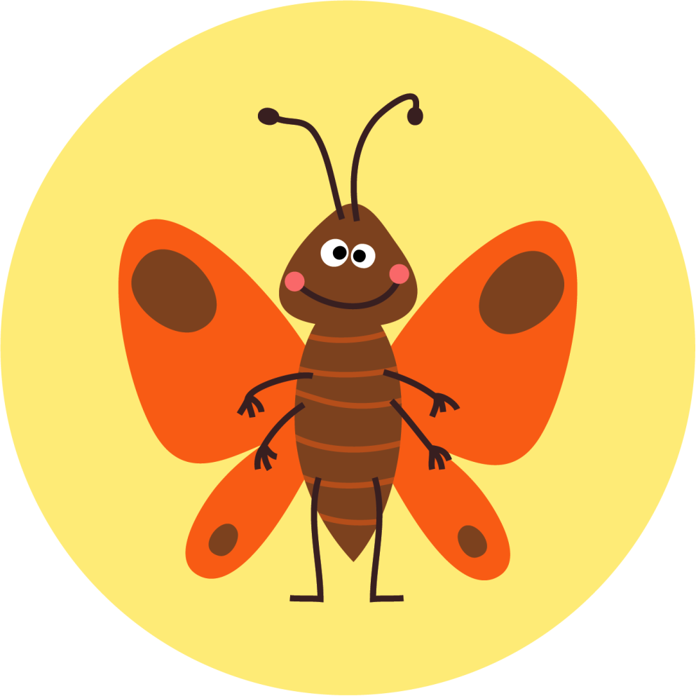 Covor de vinil pentru copii personaj fluture vesel - TenStickers