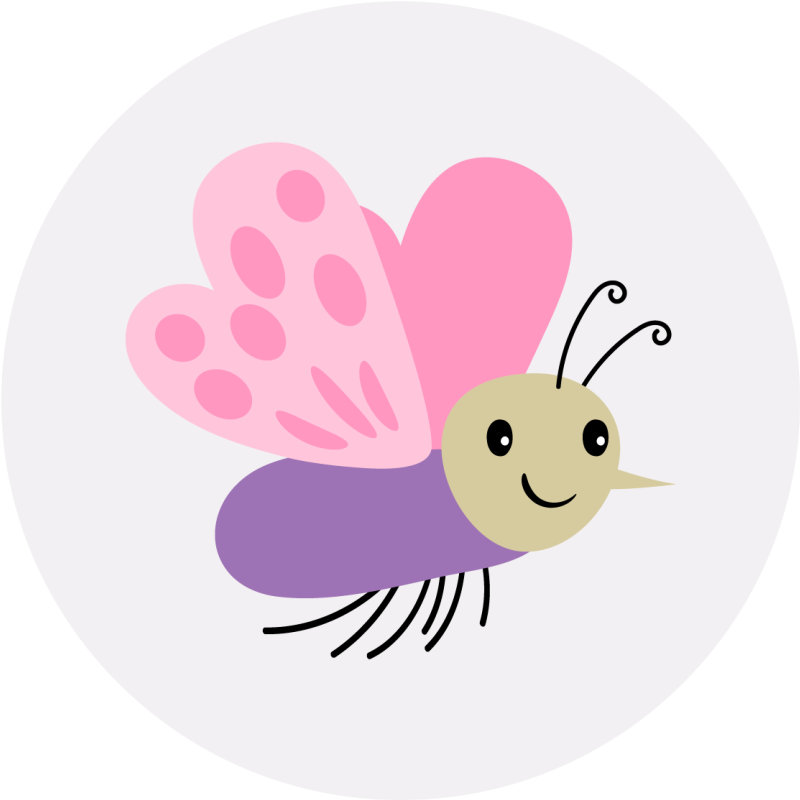 Covor de vinil pentru copii personaj fluture drăguț - TenStickers