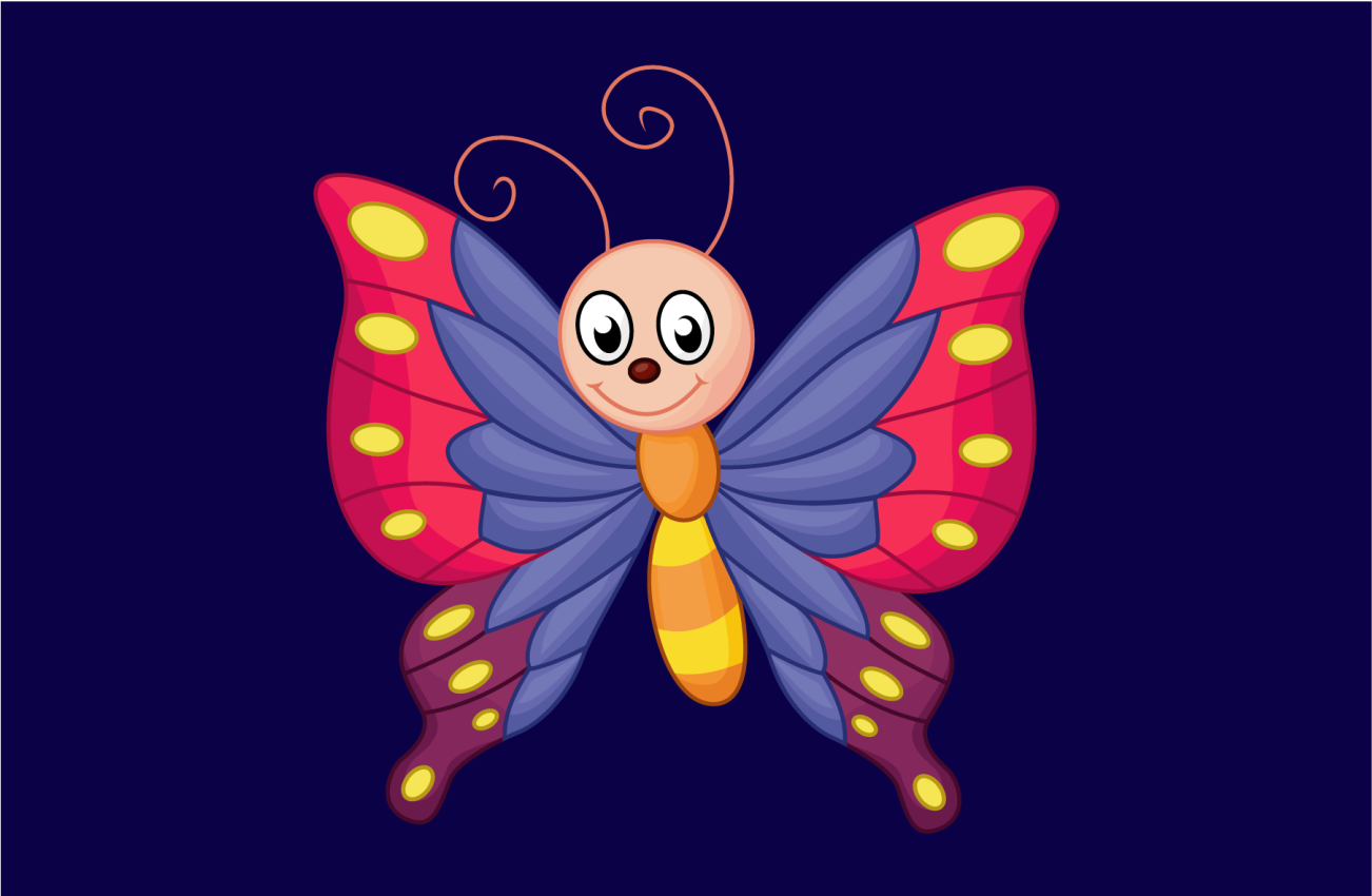 Covor de vinil pentru copii fluture fericit zburând - TenStickers