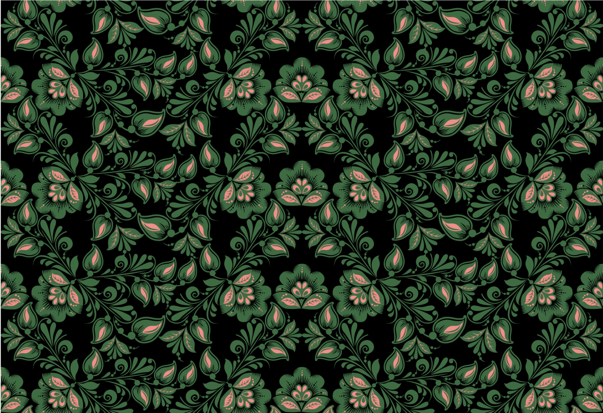 Covor vinil flori și plante motiv botanic verde - TenStickers