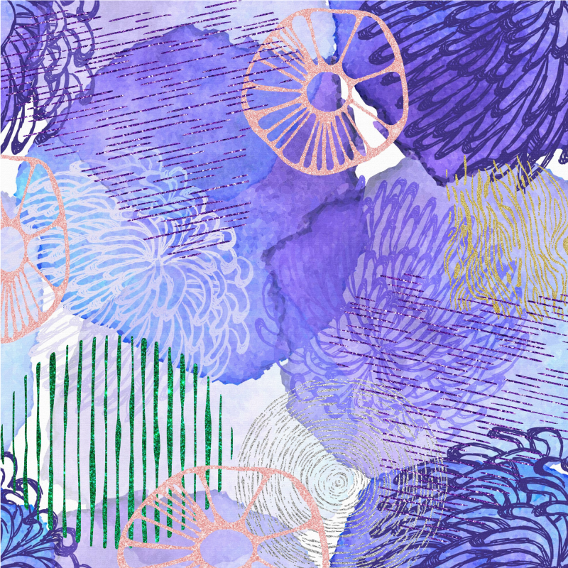 Covor de vinil pentru baie modele florale de vârtejuri - TenStickers