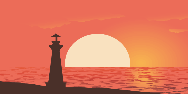 Covor vinil cu aspect de natura vedere la apusul de coastă - TenStickers