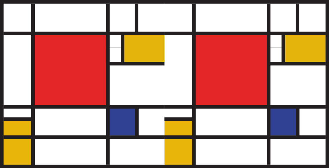 Covoare geometrice de artă mondrian - TenStickers