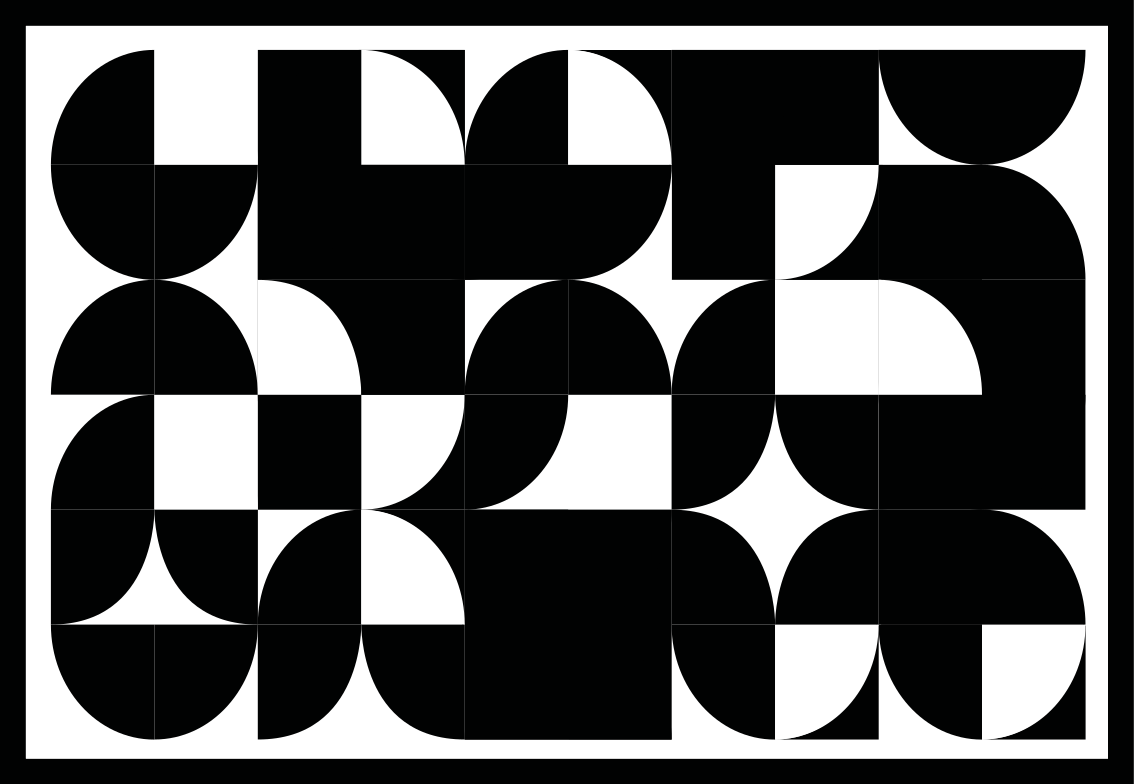 Covoare cu model geometric de cerc negru - TenStickers