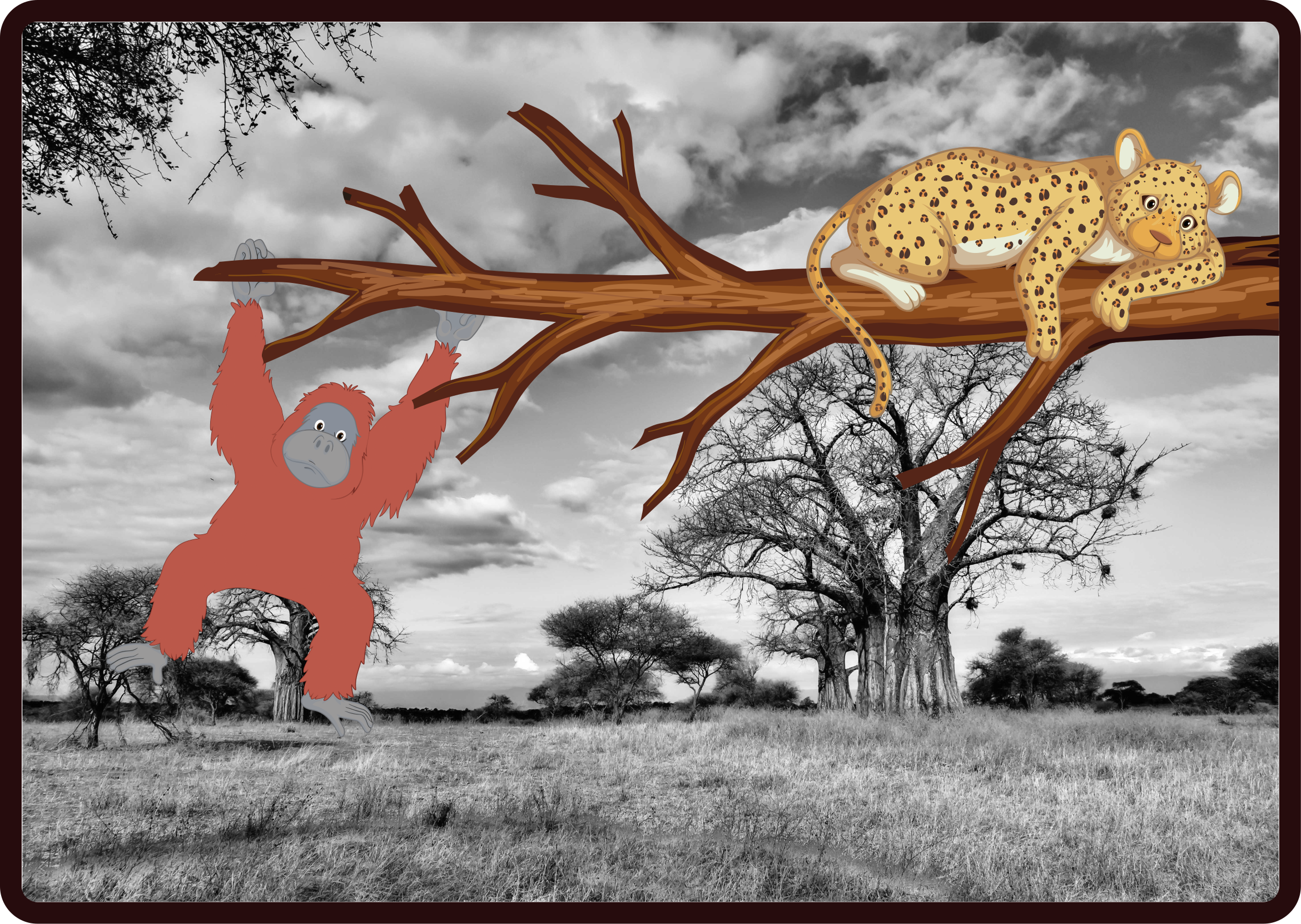 Covor vinil animal creaturi junglei jucăușe - TenStickers