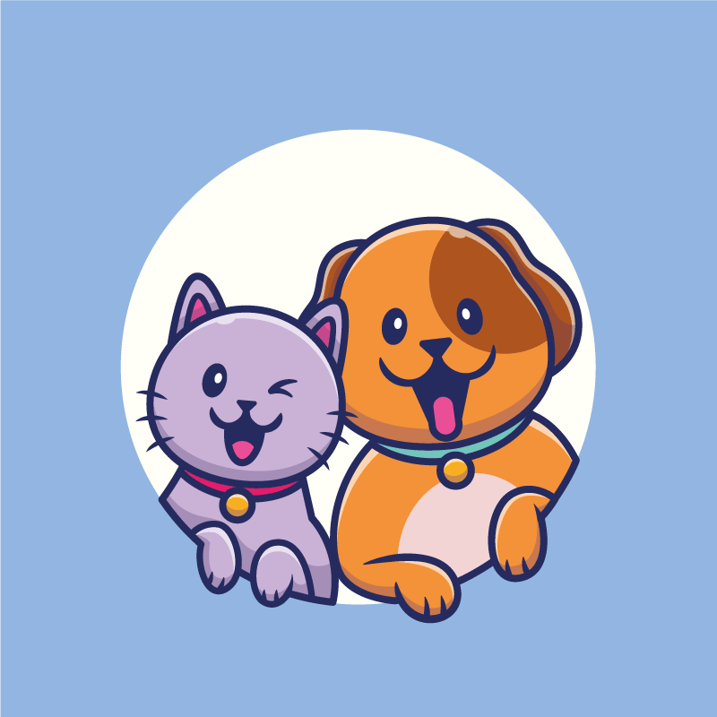 Covor vinil animal duo drăguț de animale de companie - TenStickers