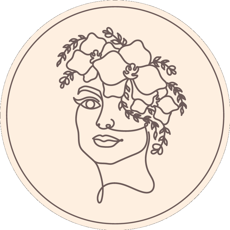 Covoruri vinil rotund ilustrație schiță botanică - TenStickers