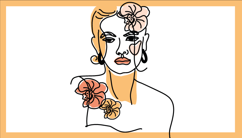 Covor vinil modern portret floral elegant - TenStickers