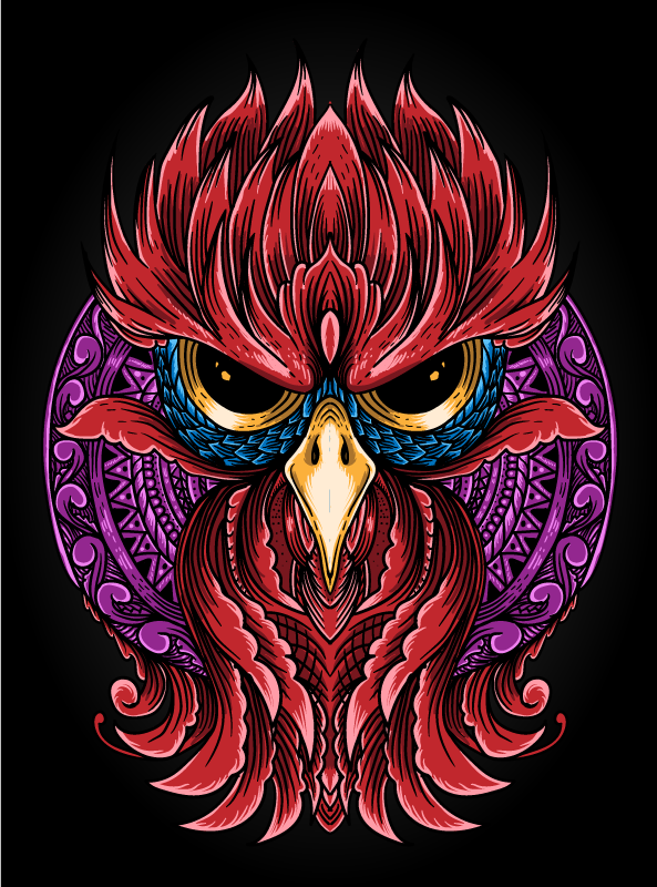 Covor vinil animal emblemă elaborată a bufniței - TenStickers