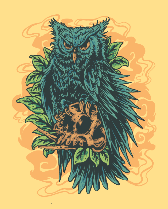 Covor vinil print animalier arta bufniței mistice - TenStickers