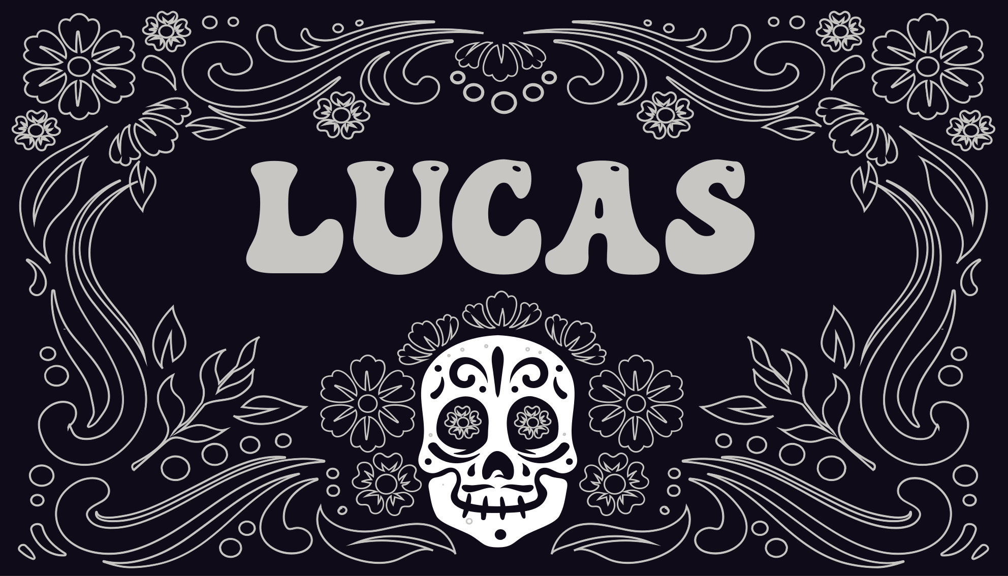 Covor de vinil Halloween design de craniu cu nume - TenStickers