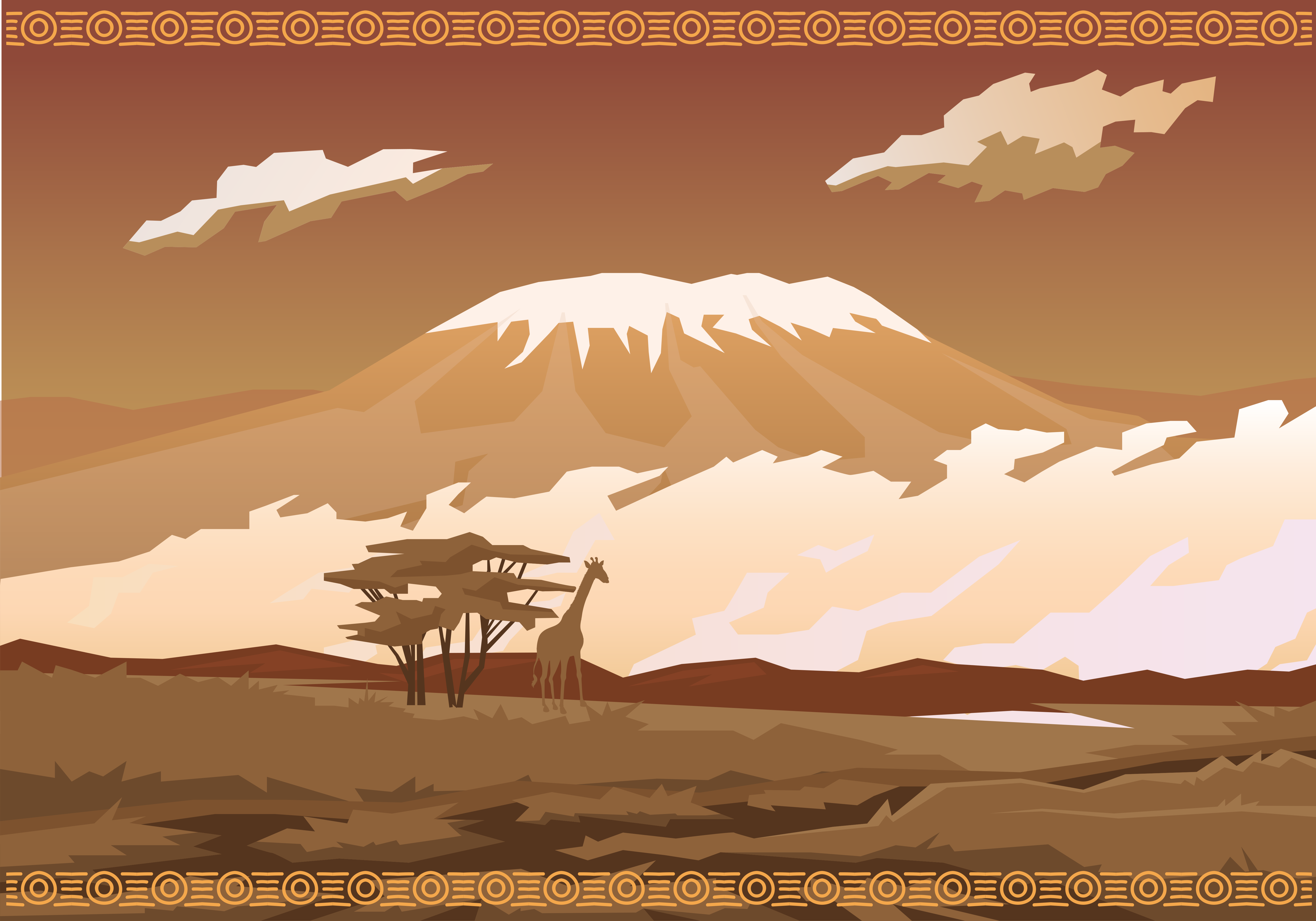 Covor vinil cu aspect de natura vedere montană măreață - TenStickers