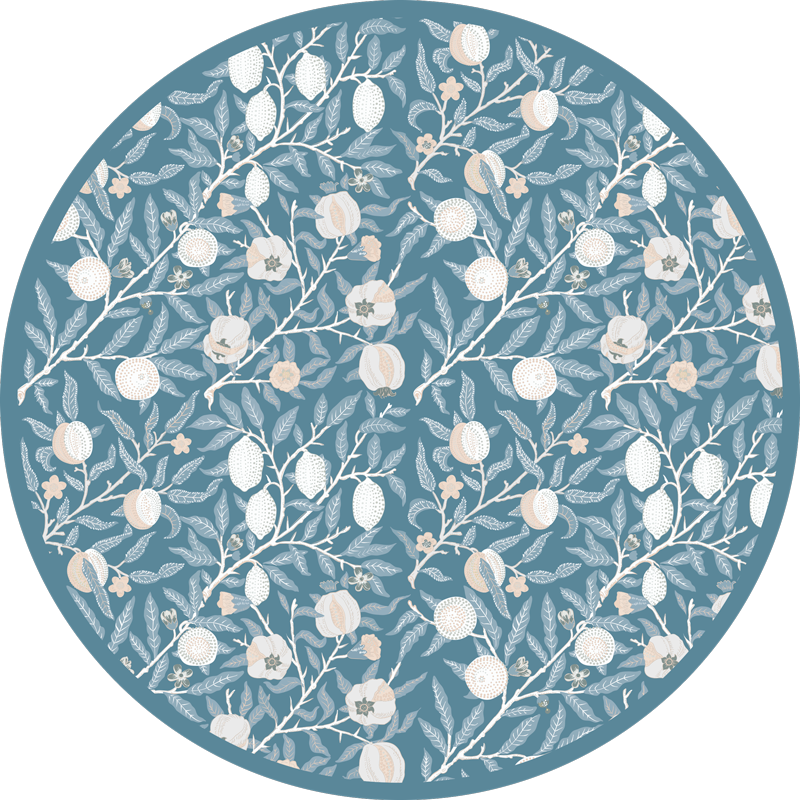 Covoruri vinil rotund cu model floral - TenStickers